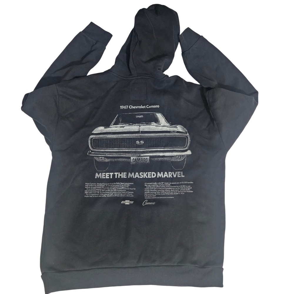 Hollister Mens 1967 Chevrolet Camaro Relaxed Fit Hoodie Black XL Pullover